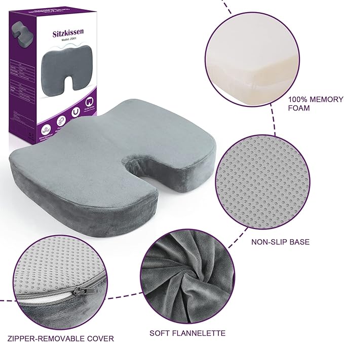 Coccyx Orthopedic Memory Foam Seat Cushion