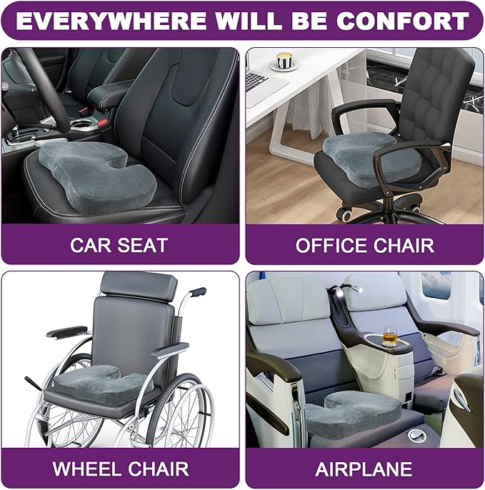 Coccyx Orthopedic Memory Foam Seat Cushion