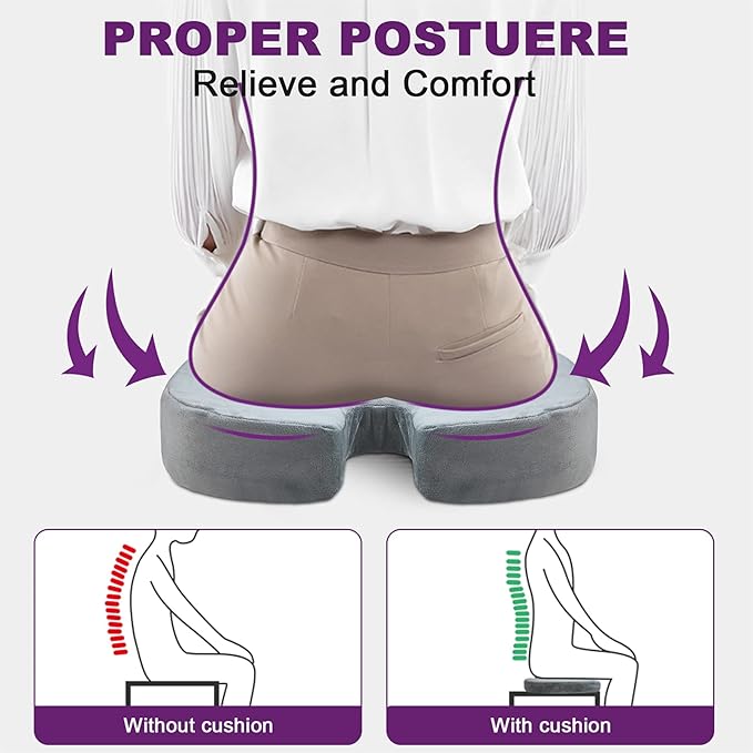 Coccyx Orthopedic Memory Foam Seat Cushion